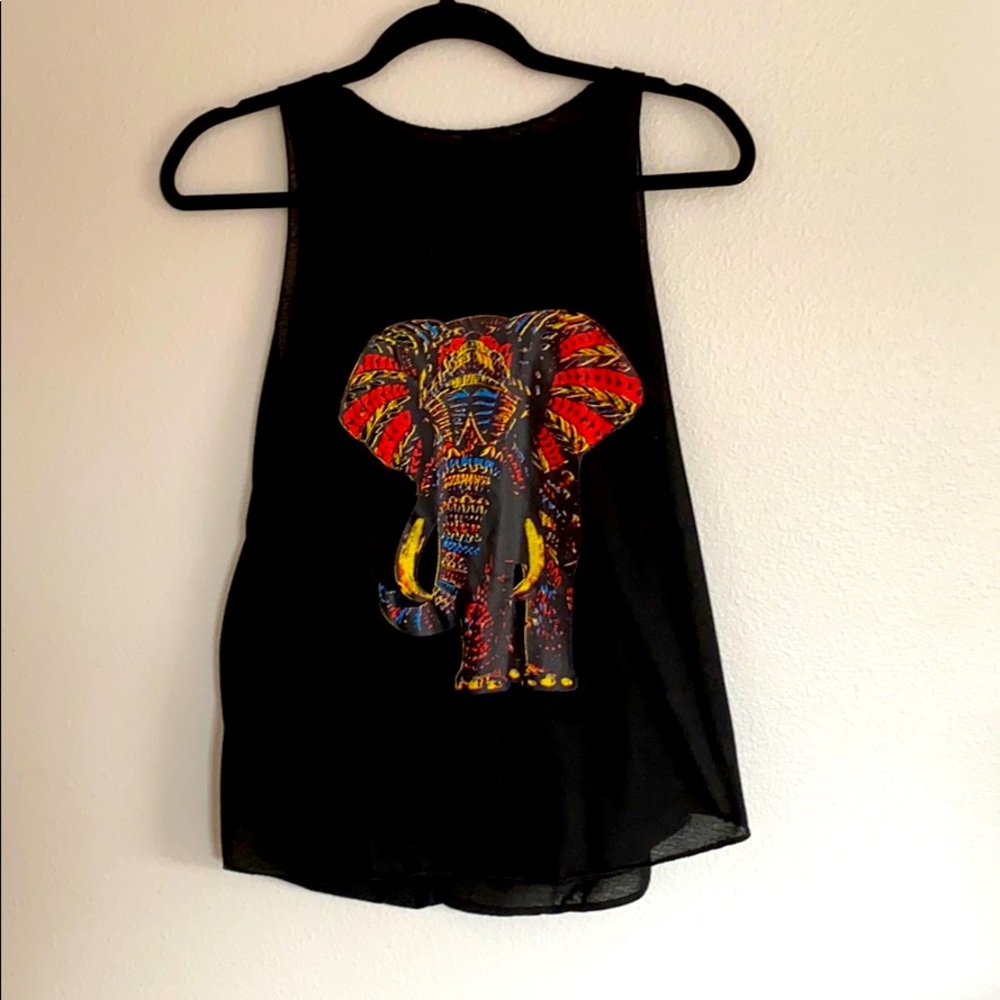 Tribal elephant tank top